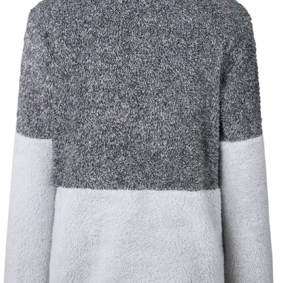 DONATED!! Grey & White half zip pullover cozy - Picture 3 of 5